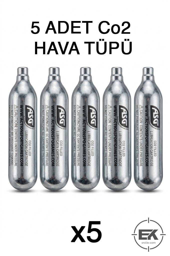 ASG CO₂ tüpü 5 adet paket