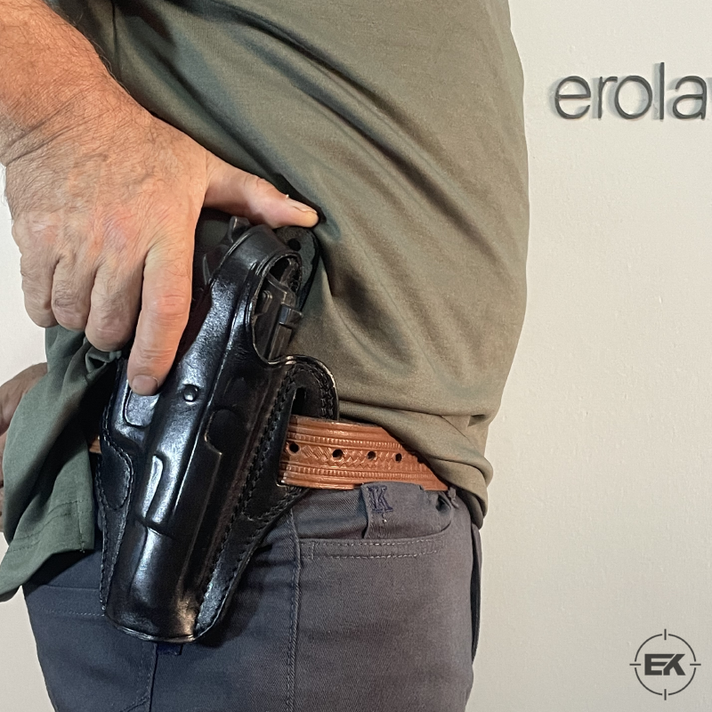 Beretta F92 ve Yavuz 16 Uyumlu Siyah Deri Tam Kelebek Silah Kılıfı