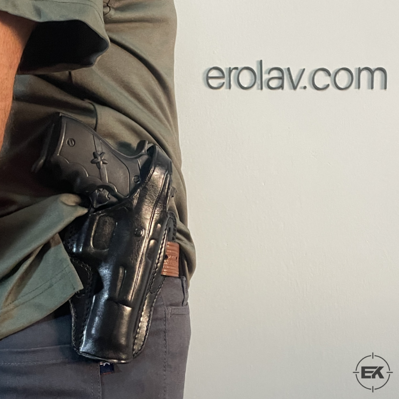 Beretta F92 ve Yavuz 16 Uyumlu Siyah Deri Tam Kelebek Silah Kılıfı