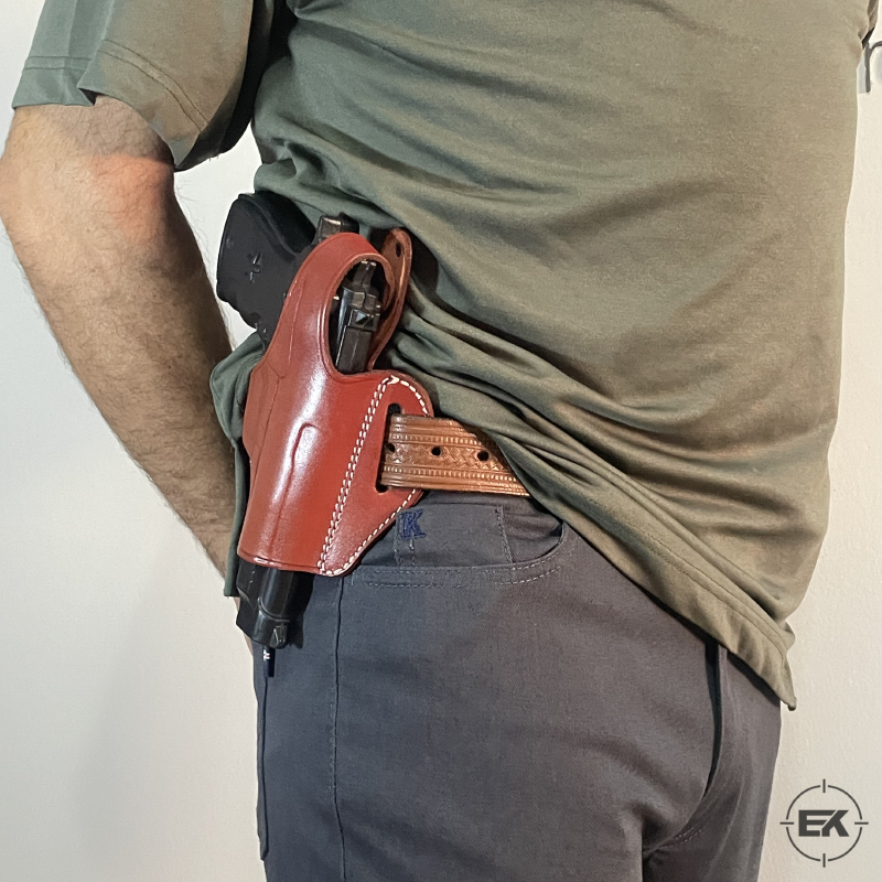 Beretta F92 ve Yavuz 16 Uyumlu Taba Deri Yarım Kelebek Silah Kılıfı