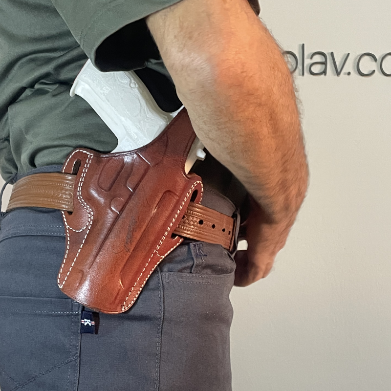 Browning HP, Yavuz 14 ve Zig 14 Uyumlu Taba Deri Tam Kelebek Silah Kılıfı