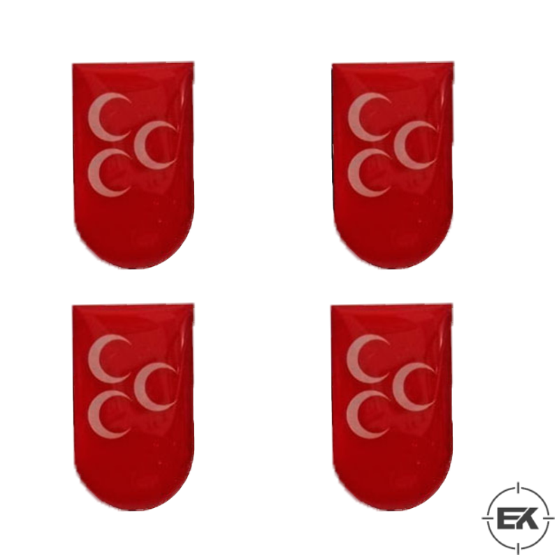 Üç Hilal Şarjör Altı Damla Sticker | 3D Kalın Etiket