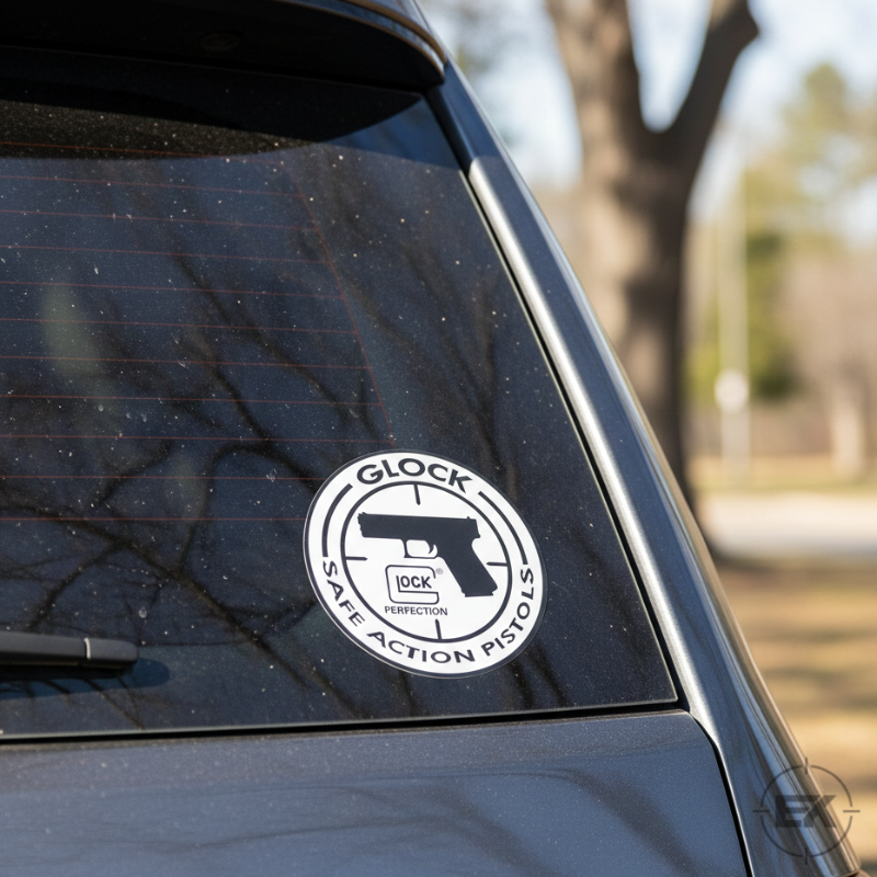 Glock ''Safe Action Perfection'' Yuvarlak Çıkartma (10x10 cm) | Taktik Sticker