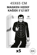 Manken desenli 45 × 65 cm atış hedef kağıdı 5’li set