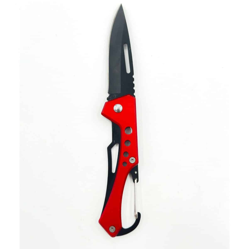 Hongjie Taktik Katlanır Çakı | Kırmızı Saplı, Karabin Klipli, Outdoor ve EDC
