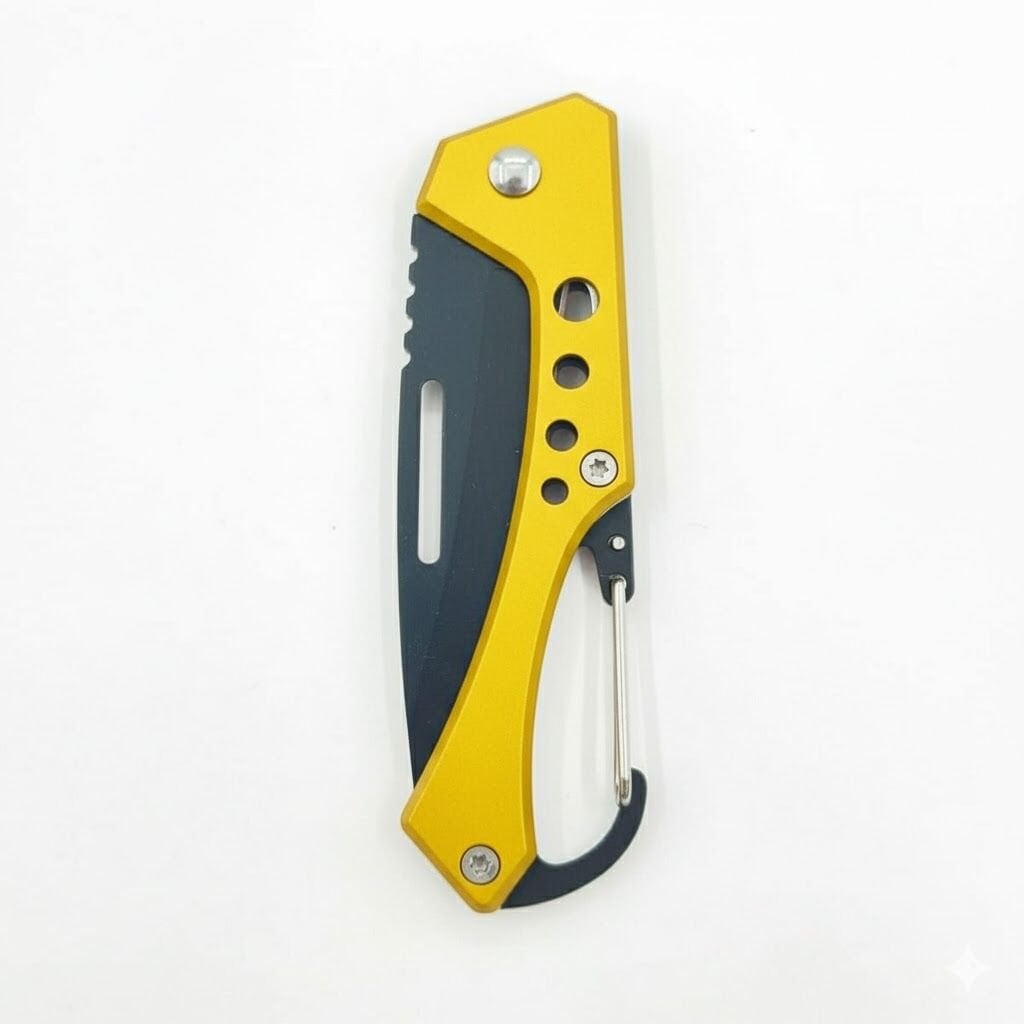 Hongjie Taktik Katlanır Çakı | Sarı Saplı, Karabin Klipli, Outdoor ve EDC