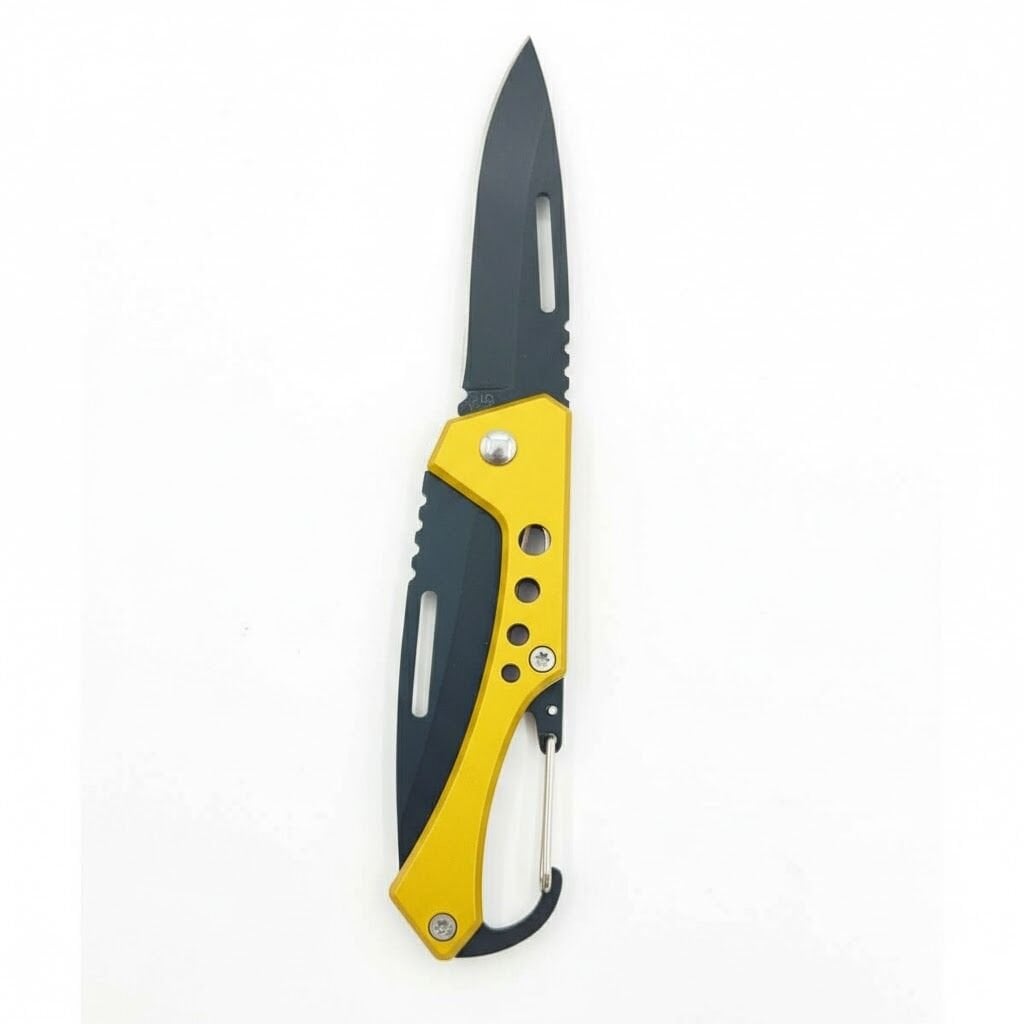 Hongjie Taktik Katlanır Çakı | Sarı Saplı, Karabin Klipli, Outdoor ve EDC
