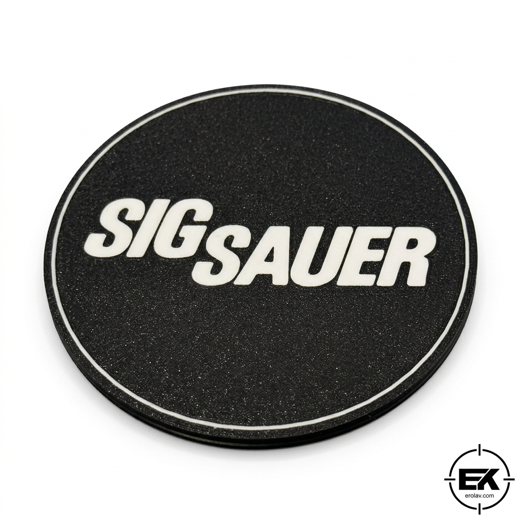 Sig Sauer yazılı yuvarlak bardak altlığı