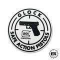 Set içindeki beyaz zeminli Glock desenli bardak altlığı