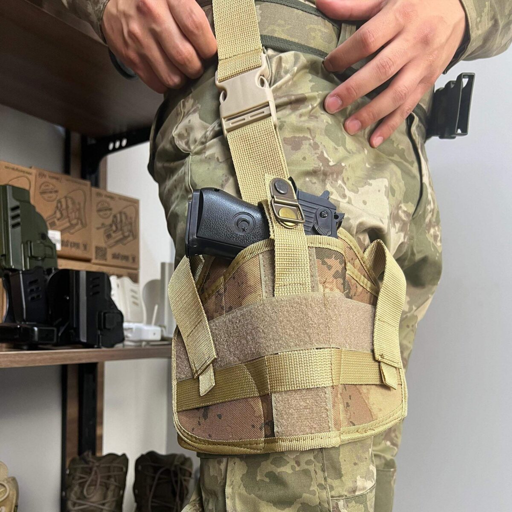 JÖH Stili Bacak Tabanca Kılıfı Cırt Cırtlı – Jandarma Kamuflaj
