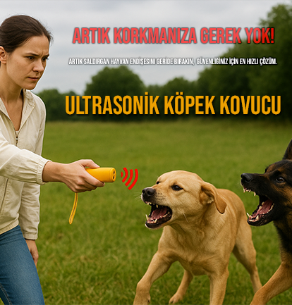 Ultrasonik Köpek Kovucu ve Eğitici Cihaz | 150 dB Frekanslı, LED Flaşlı