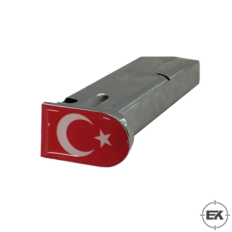 Türk Bayrağı Şarjör Altı Damla Sticker  | 3D Kalın Etiket