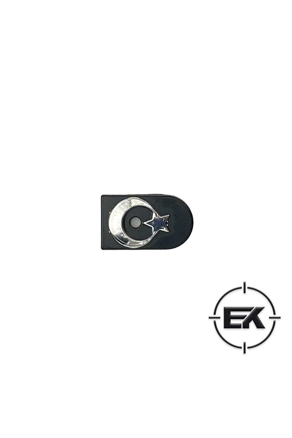 Siyah-Gümüş Şarjör Altı Metal Bayraklı Kapak - Sarsılmaz Kılınç 2000 Light Mega P8L-S