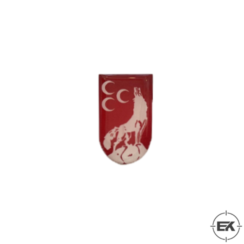 Kurt ve Üç Hilal Şarjör Altı Damla Sticker | 3D Kalın Etiket