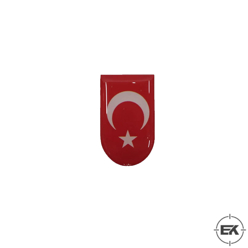 Türk Bayrağı Şarjör Altı Damla Sticker  | 3D Kalın Etiket